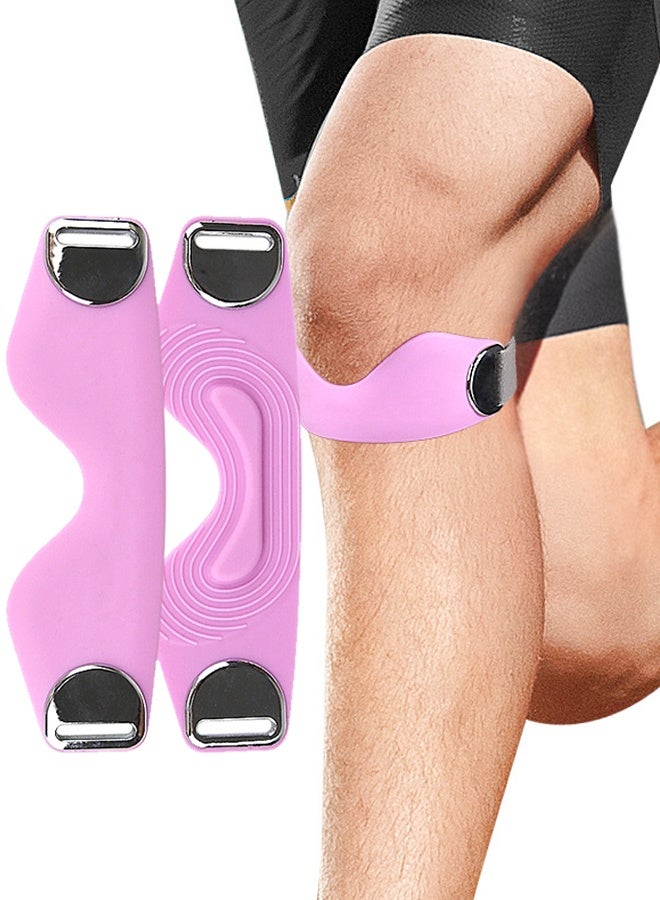 حزام الأوتار الرضفي قابل للتعديل حزام الرضفة الركبة سيليكون حزام هدفين ضمادة سيليكون للجري - Image 1